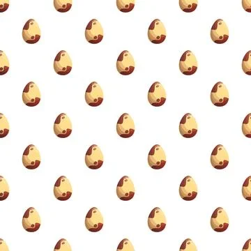 Seamless pattern featuring cute cartoon dinosaur eggs Stock Illustration