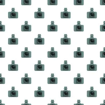 Seamless pattern featuring cute cartoon camera icons Stock Illustration