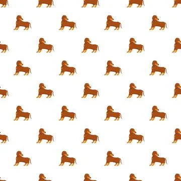 Seamless pattern featuring cute dachshund or sausage dogs Stock Illustration