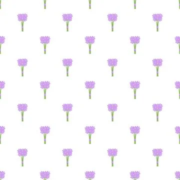 Seamless pattern featuring cute lavender bouquets 스톡 일러스트