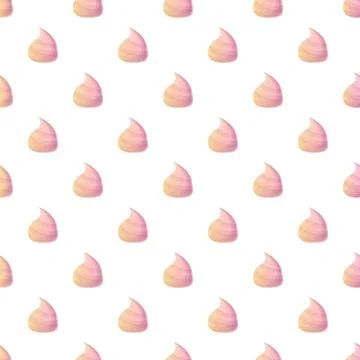 Seamless pattern featuring cute pink meringue drops Illustrazione stock