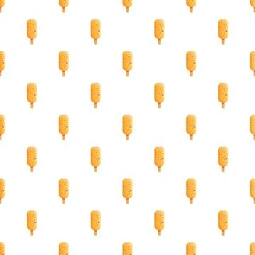 Seamless pattern featuring delicious ice cream bars on sticks Illustrazione stock