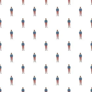 Seamless pattern featuring diverse men avatars standing Stock Illustration