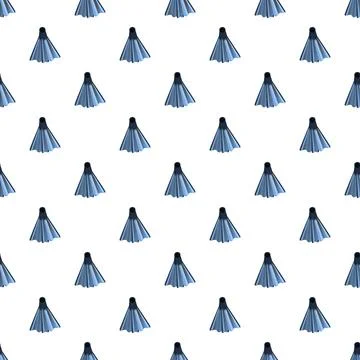 Seamless pattern featuring diving fins for swimming and snorkeling Stock Illustration