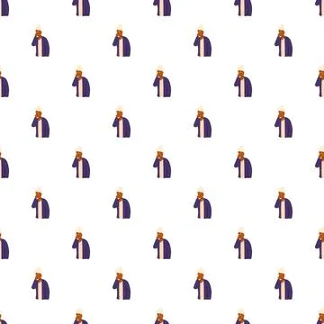 Seamless pattern featuring elderly person user avatars Illustrazione stock