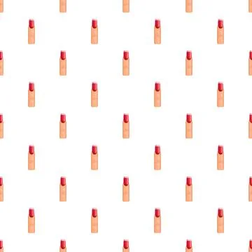 Seamless pattern featuring fingers with red manicured nails Stock Illustration