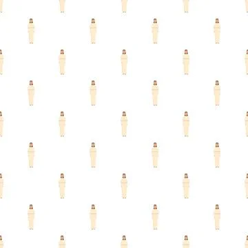 Seamless pattern featuring flat cartoon women wearing traditional attire イラスト素材