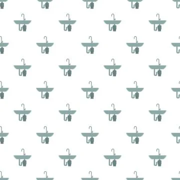 Seamless pattern featuring flat design washbasins with plumbing 스톡 일러스트