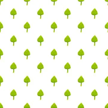 Seamless pattern featuring green artichoke vegetables on white background Illustrazione stock