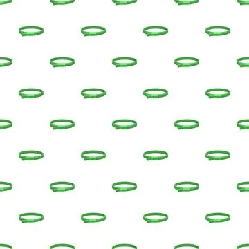 Seamless pattern featuring green pet collars for background design Stock Illustration