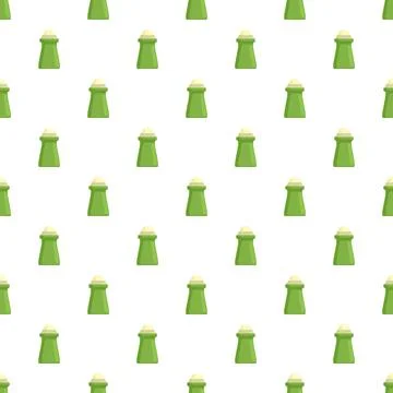 Seamless pattern featuring green roll on deodorants Stock Illustration