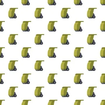 Seamless pattern featuring green vacuum cleaner appliances Stock Illustration