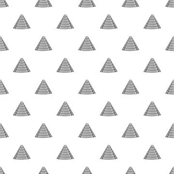 Seamless pattern featuring grey triangular cone shapes Stock Illustration