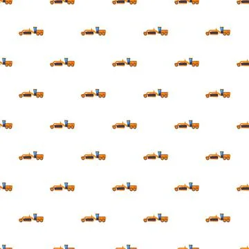 Seamless pattern featuring heavy construction road graders Stock Illustration
