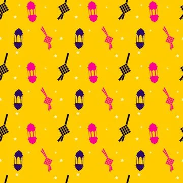 Seamless pattern featuring Islamic lanterns Stock Illustration