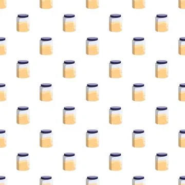 Seamless pattern featuring jars filled with healthy cereal Stock Illustration