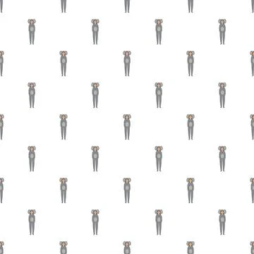 Seamless pattern featuring kid in koala costume Stock Illustration