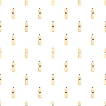 Seamless pattern featuring many vegetable oil bottles Stock Illustration