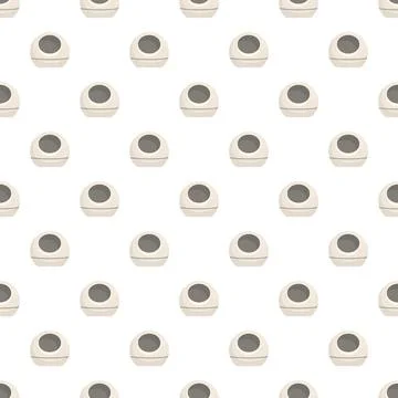 Seamless pattern featuring modern cozy pet bed designs Stock Illustration