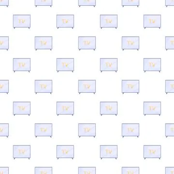 Seamless pattern featuring modern flat screen televisions イラスト素材