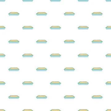Seamless pattern featuring multiple cat litter boxes イラスト素材