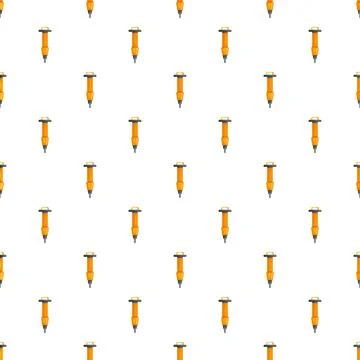 Seamless pattern featuring multiple orange jackhammers Stock Illustration