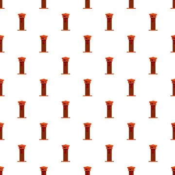 Seamless pattern featuring multiple red post boxes イラスト素材