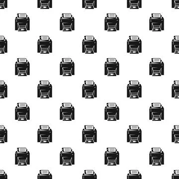 Seamless pattern featuring office printer technology icons 库存插图