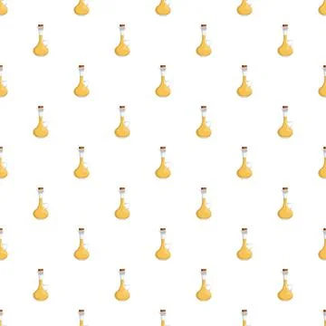 Seamless pattern featuring olive oil bottles illustration Illustrazione stock