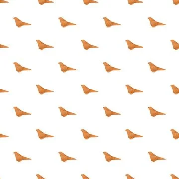 Seamless pattern featuring orange origami birds Illustrazione stock