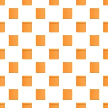 Seamless pattern featuring orange product packaging containers Stock Illustration
