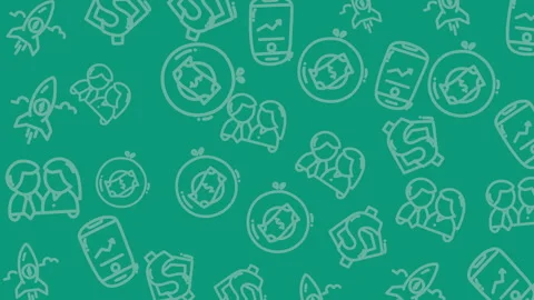 Seamless pattern featuring playful illustrations of technology, nature, and.. Stock Footage 319587477