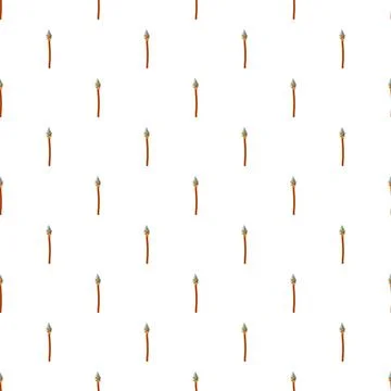 Seamless pattern featuring primitive spears with stone tips Stock Illustration