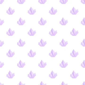 Seamless pattern featuring purple amethyst crystal gems design 스톡 일러스트