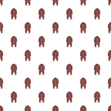 Seamless pattern featuring red baby romper sleepwear clothing Stock Illustration