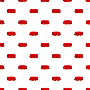 Seamless pattern featuring red round dining tables 스톡 일러스트