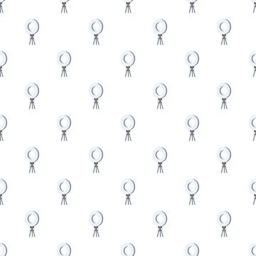 Seamless pattern featuring a ring light on tripod equipment Stock Illustration