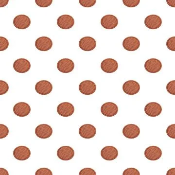 Seamless pattern featuring round wooden cutting boards Stock Illustration