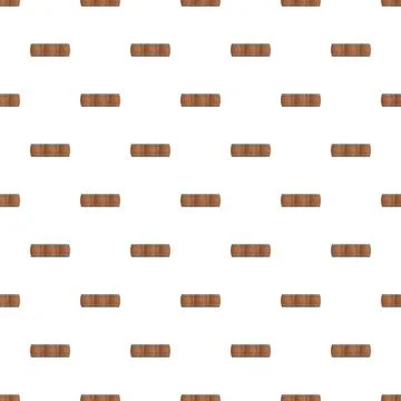 Seamless pattern featuring rows of wooden barrels Stock Illustration