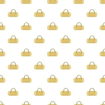 Seamless pattern featuring sport duffel gym bags Stock Illustration