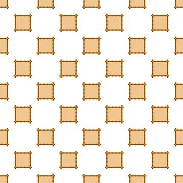 Seamless pattern featuring square bamboo parchment frames Stock Illustration