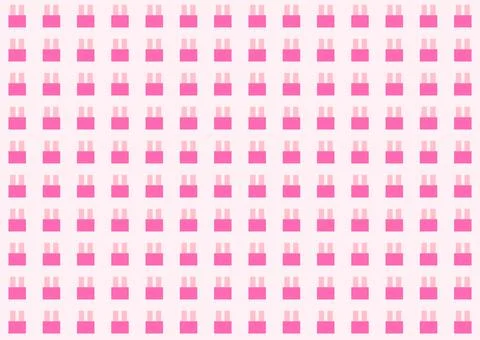 Seamless pattern featuring stylized pixel-art bunny silhouettes 库存插图