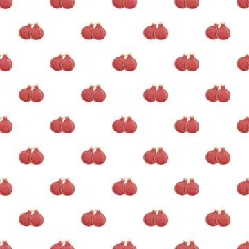 Seamless pattern featuring stylized pomegranate fruits repeating Stock Illustration