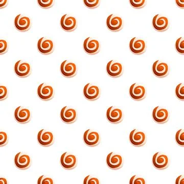 Seamless pattern featuring sweet cinnamon roll spirals Stock Illustration