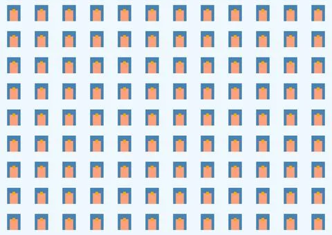Seamless pattern featuring a systematic grid of stylized Stockillustratie