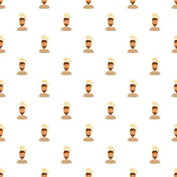 Seamless pattern featuring thinking man avatars Stock-Illustration
