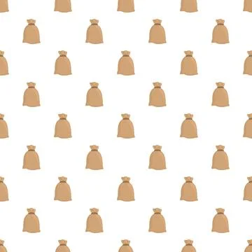 Seamless pattern featuring tied brown sacks Stock Illustration