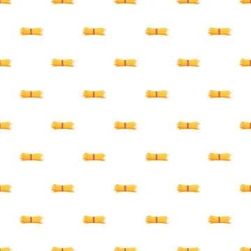 Seamless pattern featuring tied wheat sheaves on white background Stock Illustration