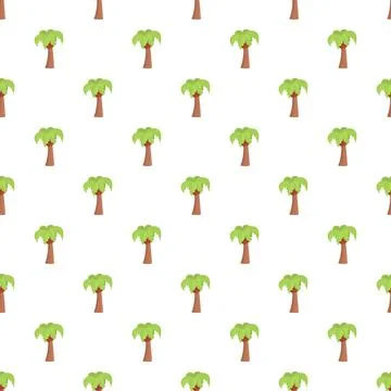 Seamless pattern featuring tropical palm trees on white background Ilustración de archivo