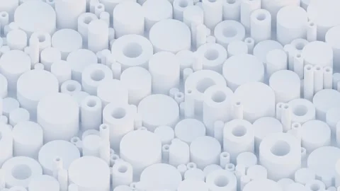 A seamless pattern featuring various sizes of stacked white geometric shapes sui Stock Footage 340237844